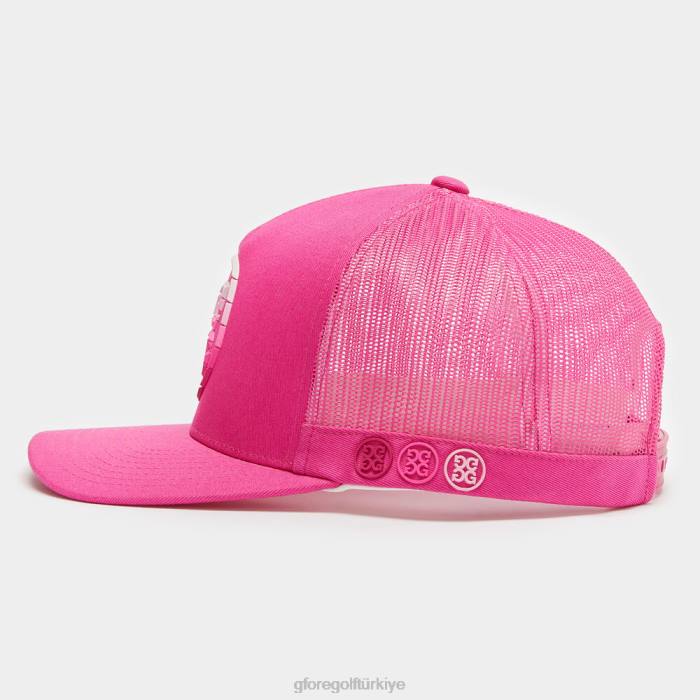 Circle G'nin ombre pamuklu dimi kamyon şoförü şapkası üniseks gün kızdırma pembe G/FORE aksesuar 0J4F453