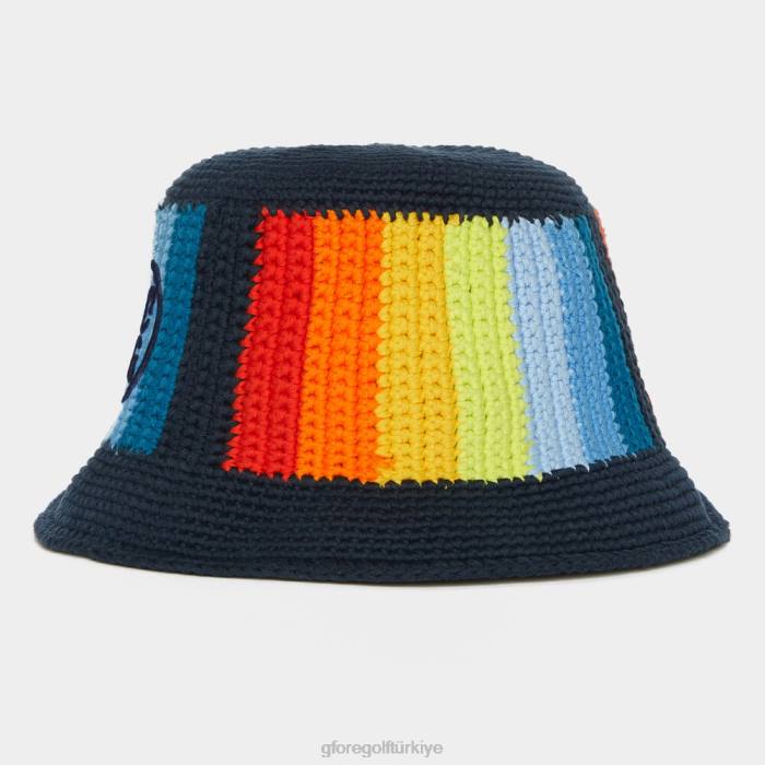 Circle G'nin renk karışımı tığ işi kova şapkası üniseks alacakaranlık G/FORE aksesuar 0J4F274