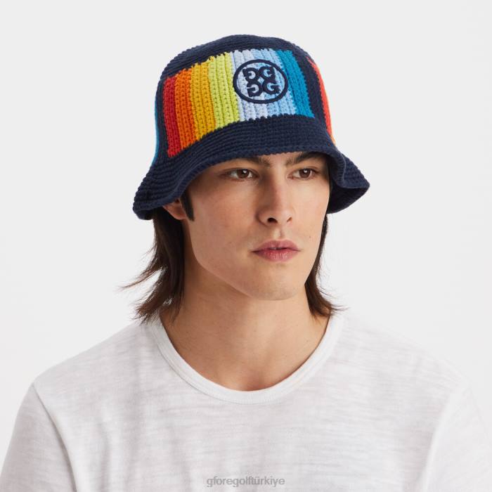 Circle G'nin renk karışımı tığ işi kova şapkası üniseks alacakaranlık G/FORE aksesuar 0J4F274