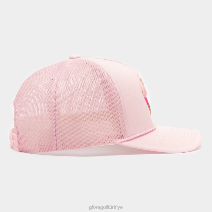 çizgili kalp g'nin kilitli örgü kamyon şoförü şapkası üniseks kızarmak G/FORE aksesuar 0J4F461