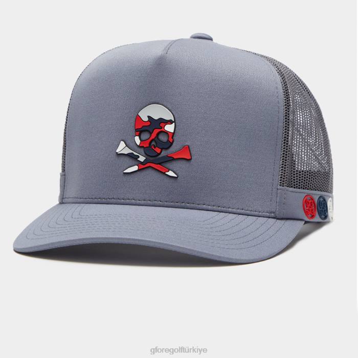 kamuflaj kafatası ve t'nin interlok örgü uzun kamyon şoförü şapkası erkekler anıt G/FORE aksesuar 0J4F314