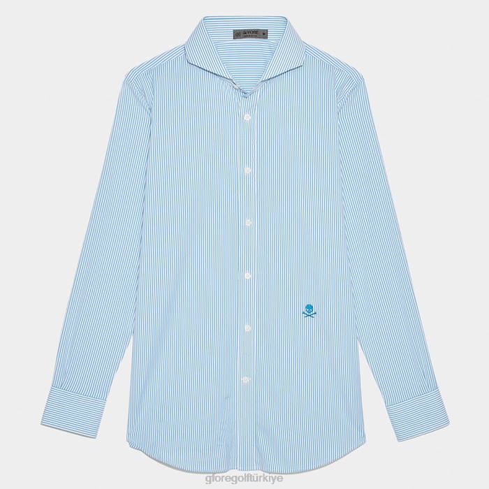 klasik şerit modern geniş yakalı naylon dokuma slim fit gömlek erkekler benzin G/FORE Giyim 0J4F63