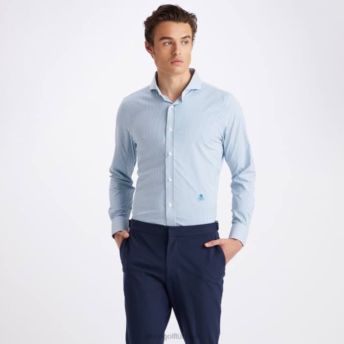 klasik şerit modern geniş yakalı naylon dokuma slim fit gömlek erkekler benzin G/FORE Giyim 0J4F63