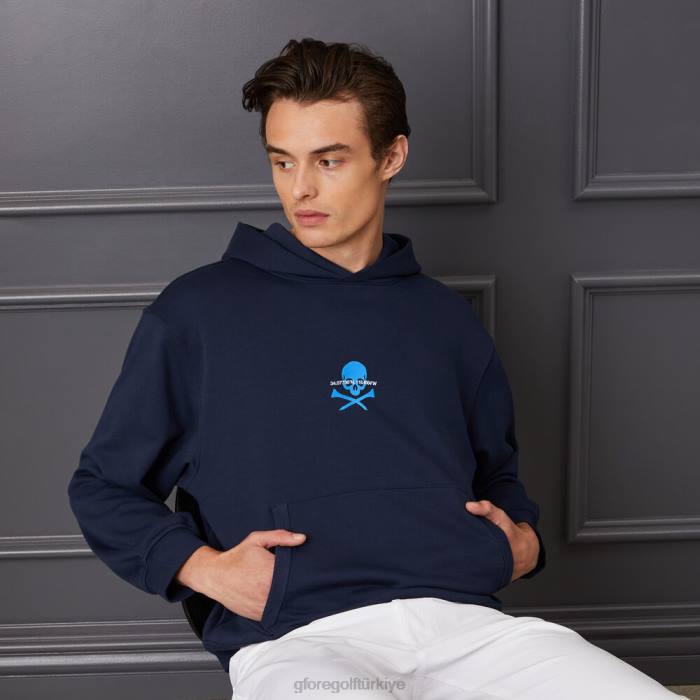 koordinatlara uygun büyük boy Fransız havlu kumaşı kapüşonlu üst üniseks alacakaranlık G/FORE Giyim 0J4F33