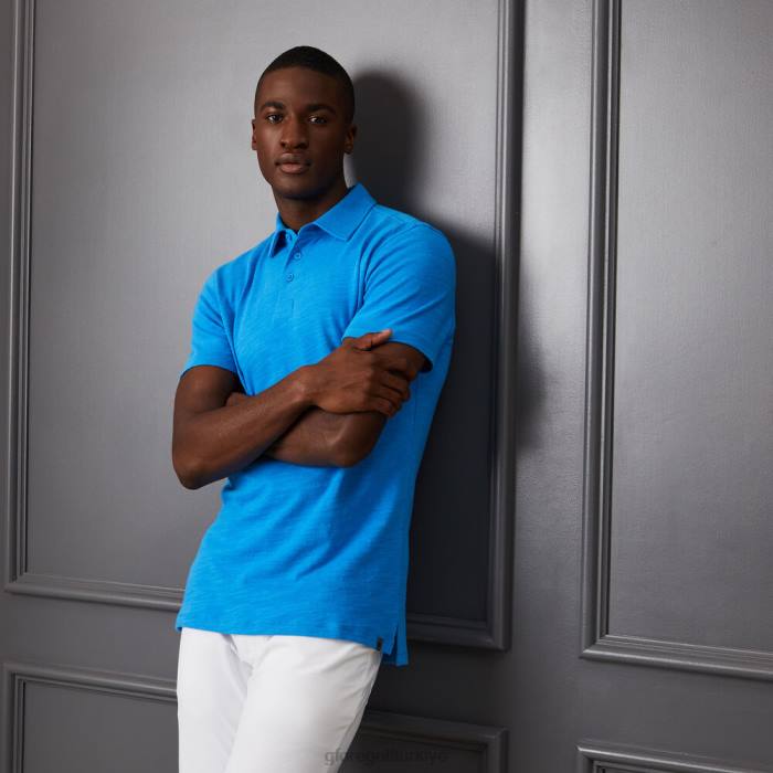 kulüp binası pamuklu slim fit polo erkekler gök mavisi G/FORE Giyim 0J4F45