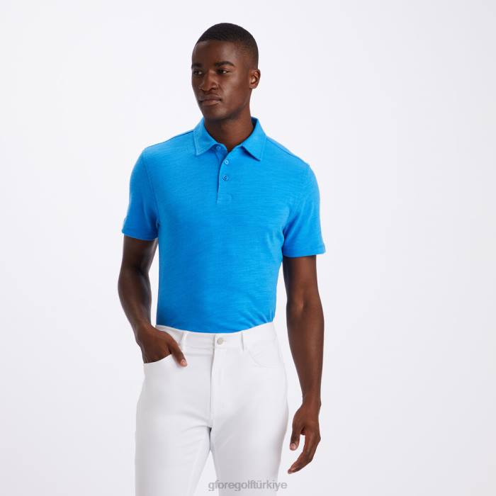 kulüp binası pamuklu slim fit polo erkekler gök mavisi G/FORE Giyim 0J4F45