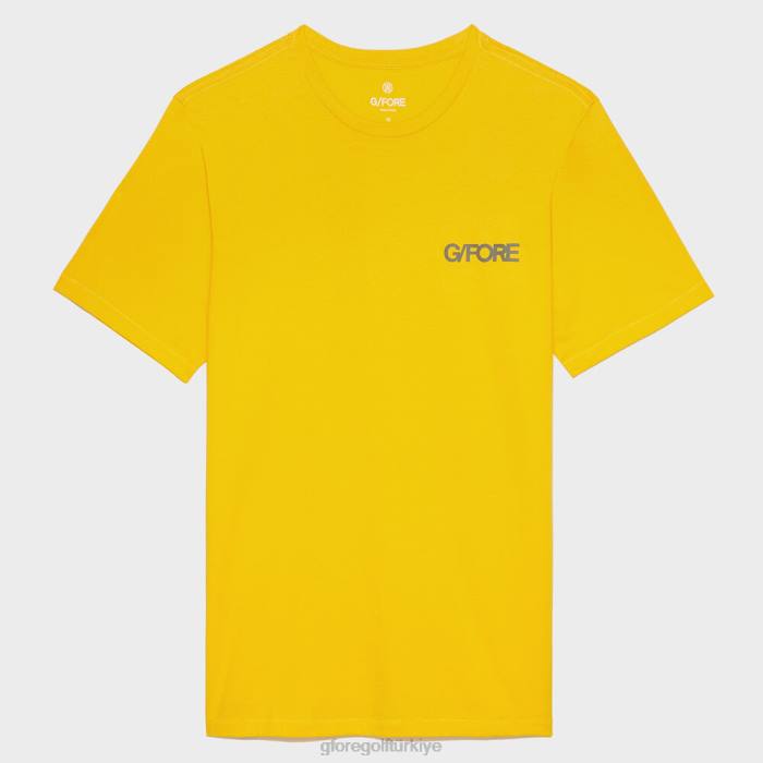 degrade daire g'nin pamuklu dar kesim tişört erkekler sarı uçmak G/FORE Giyim 0J4F52