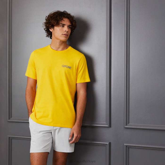 degrade daire g'nin pamuklu dar kesim tişört erkekler sarı uçmak G/FORE Giyim 0J4F52
