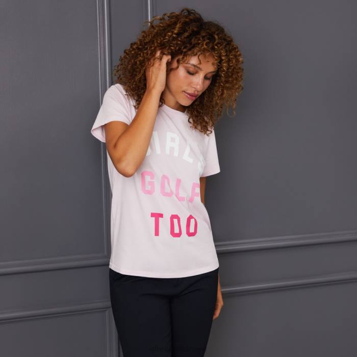 kızlar golf çok pamuklu dar kesim tişört kadınlar kızarmak G/FORE Giyim 0J4F355