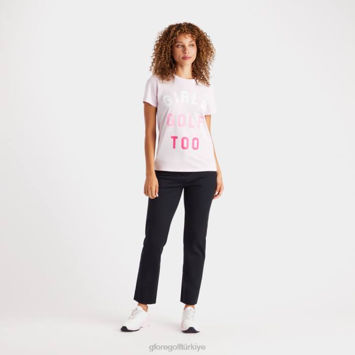 kızlar golf çok pamuklu dar kesim tişört kadınlar kızarmak G/FORE Giyim 0J4F355