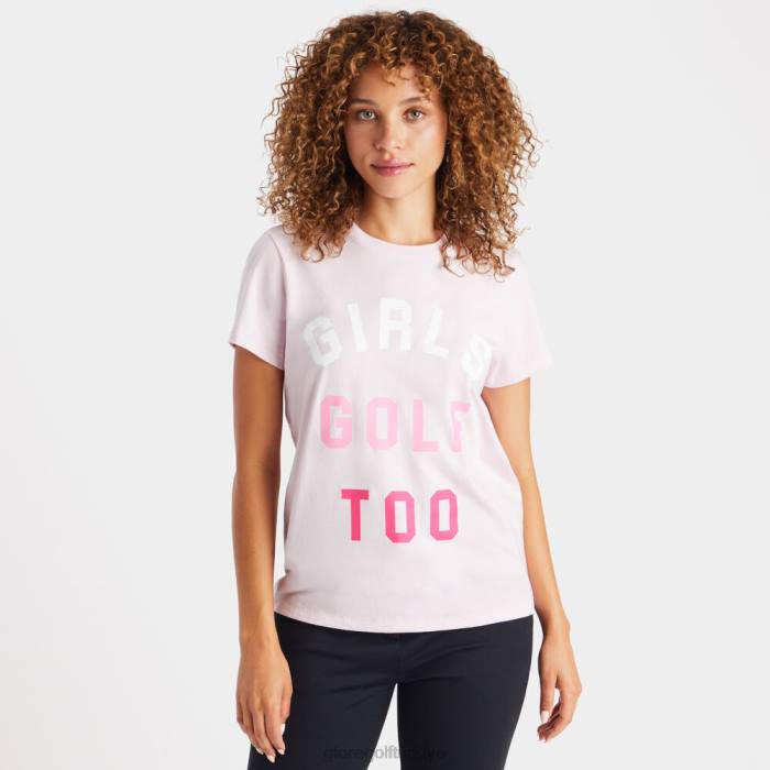 kızlar golf çok pamuklu dar kesim tişört kadınlar kızarmak G/FORE Giyim 0J4F355