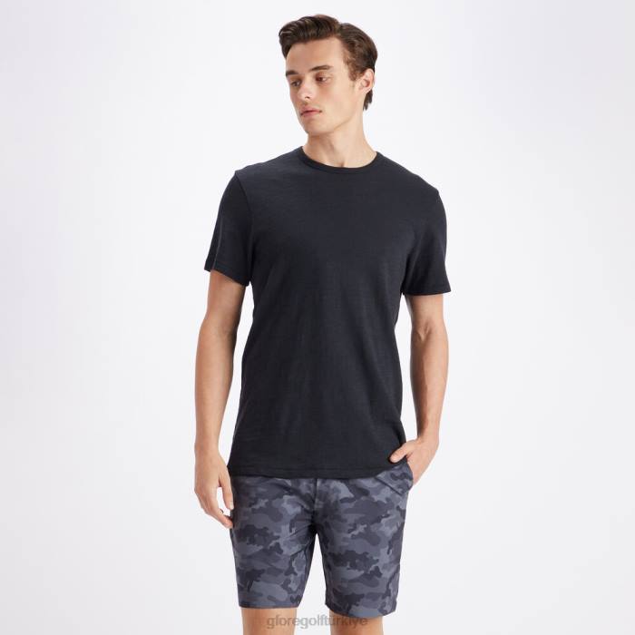 kulüp binası şantuklu pamuklu dar kesim tişört erkekler oniks G/FORE Giyim 0J4F39