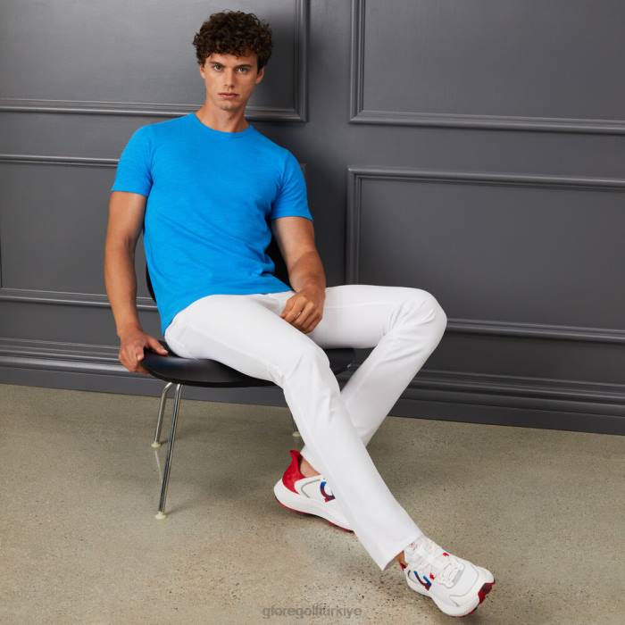 kulüp binası pamuklu dar kesim tişört erkekler gök mavisi G/FORE Giyim 0J4F1