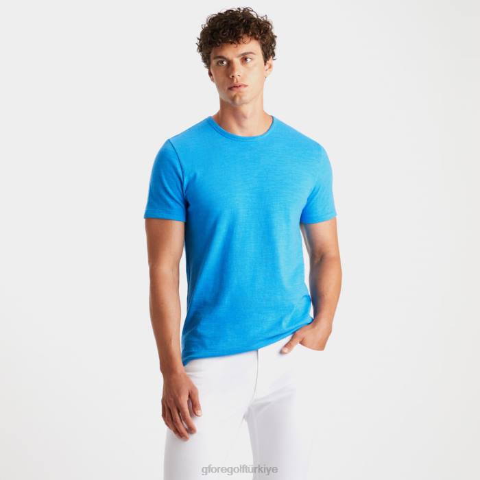 kulüp binası pamuklu dar kesim tişört erkekler gök mavisi G/FORE Giyim 0J4F1