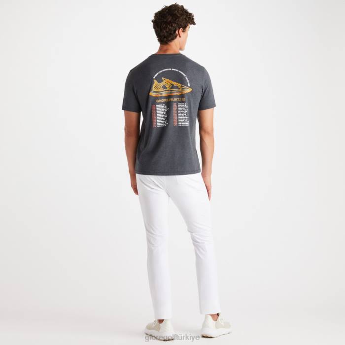 prjkt 112 pamuklu dar kesim tişört erkekler kömür funda gri G/FORE Giyim 0J4F60