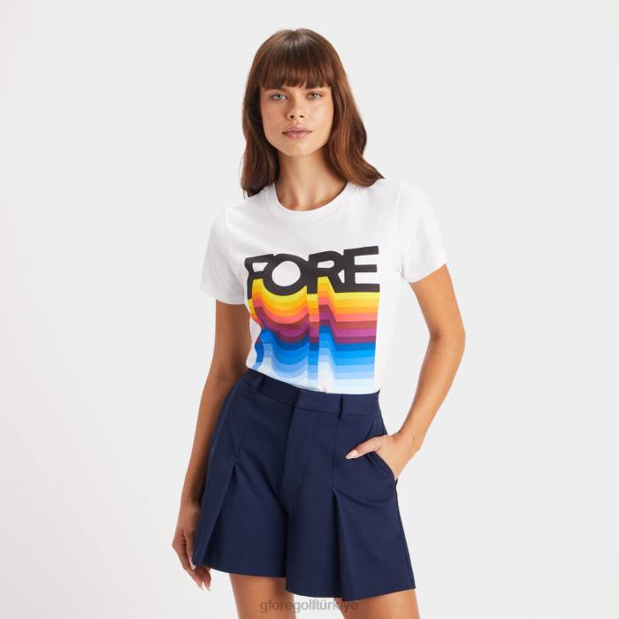 renk karışımı ön plana çıkan pamuklu dar kesim tişört kadınlar kar G/FORE Giyim 0J4F357