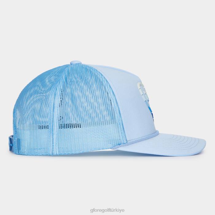 çizgili kalp g'nin kilitli örgü kamyon şoförü şapkası üniseks gökyüzü G/FORE aksesuar 0J4F456