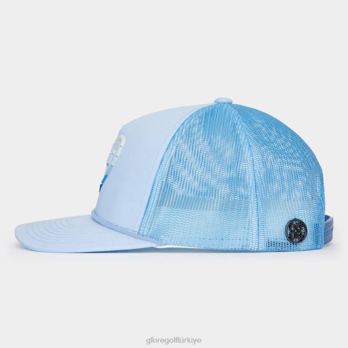 çizgili kalp g'nin kilitli örgü kamyon şoförü şapkası üniseks gökyüzü G/FORE aksesuar 0J4F456