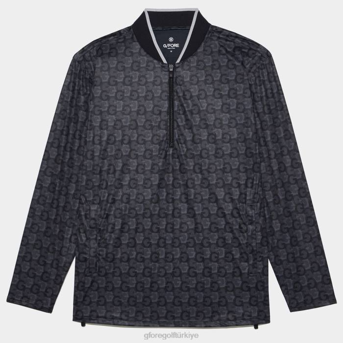 G'nin hava koşullarına dayanıklı çeyrek fermuarlı, dar kesim rüzgarlık üniseks oniks G/FORE Giyim 0J4F130
