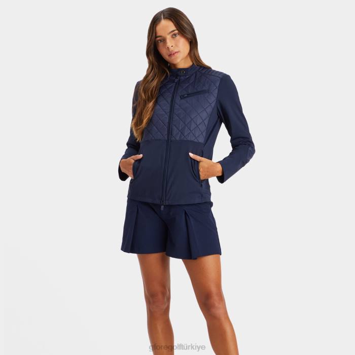 hibrit kapitone naylon ve teknoloji interlok slim fit ceket üniseks alacakaranlık G/FORE Giyim 0J4F351