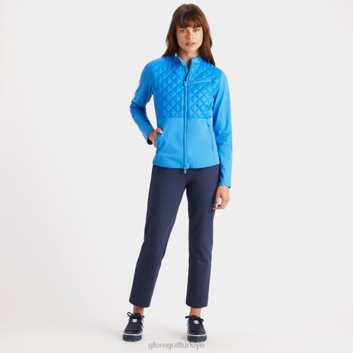 hibrit kapitone naylon ve teknoloji interlok slim fit ceket üniseks gök mavisi G/FORE Giyim 0J4F350
