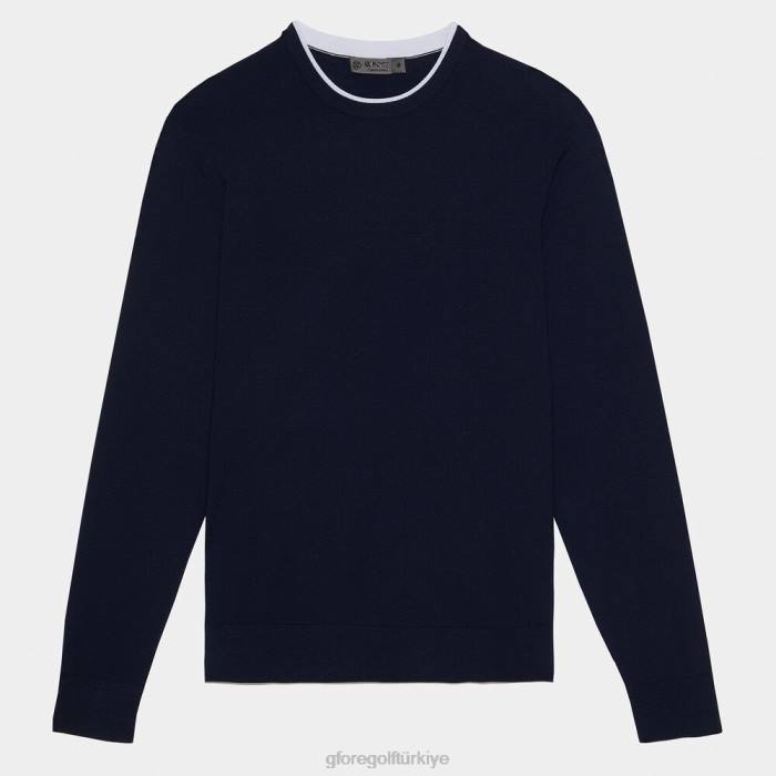 kontrast merinos yünü karışımı bisiklet yaka kazak üniseks alacakaranlık G/FORE Giyim 0J4F88