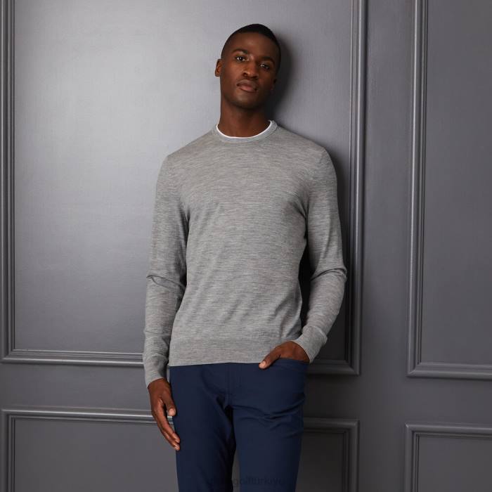 kontrast merinos yünü karışımı bisiklet yaka kazak üniseks funda grisi G/FORE Giyim 0J4F87