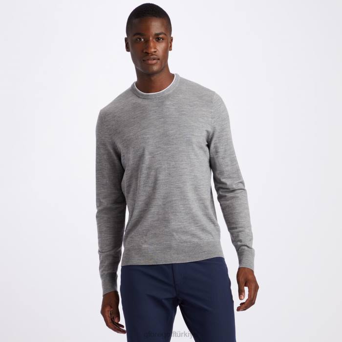 kontrast merinos yünü karışımı bisiklet yaka kazak üniseks funda grisi G/FORE Giyim 0J4F87