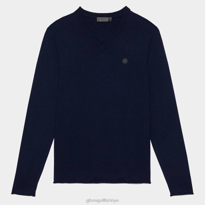 kontrast v yaka dar kesim kaşmir kazak üniseks alacakaranlık G/FORE Giyim 0J4F49