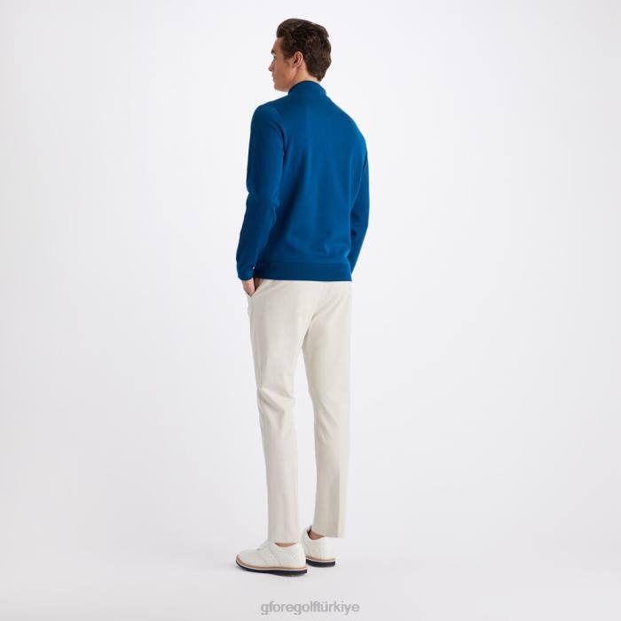 kontrast v yaka merinos yünü çeyrek fermuarlı kazak üniseks benzin G/FORE Giyim 0J4F91