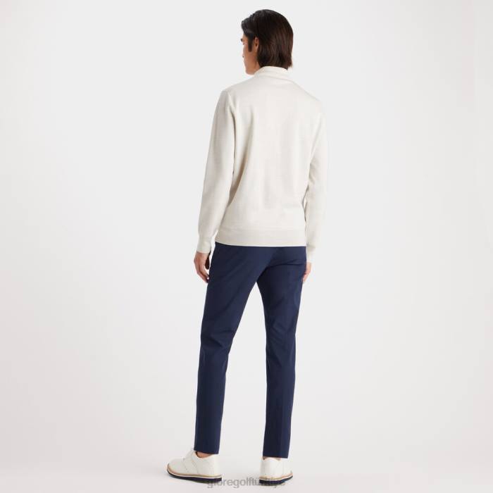 kontrast v yaka merinos yünü çeyrek fermuarlı kazak üniseks taş funda G/FORE Giyim 0J4F92