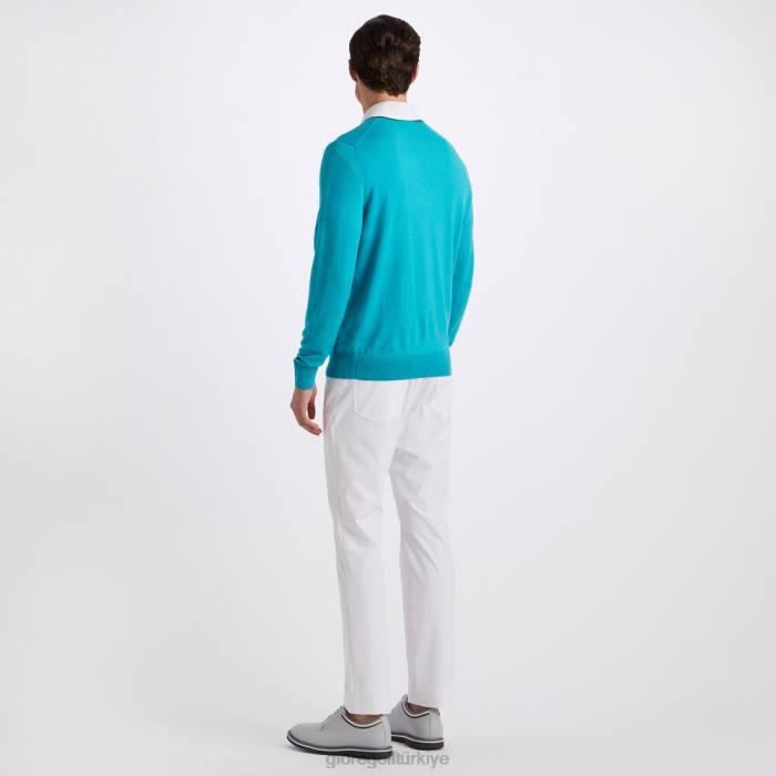 merinos yünü bisiklet yaka kazak üniseks Sardunya G/FORE Giyim 0J4F55