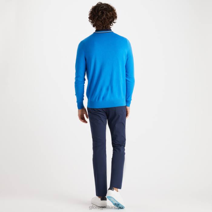 merinos yünü bisiklet yaka kazak üniseks gök mavisi G/FORE Giyim 0J4F53