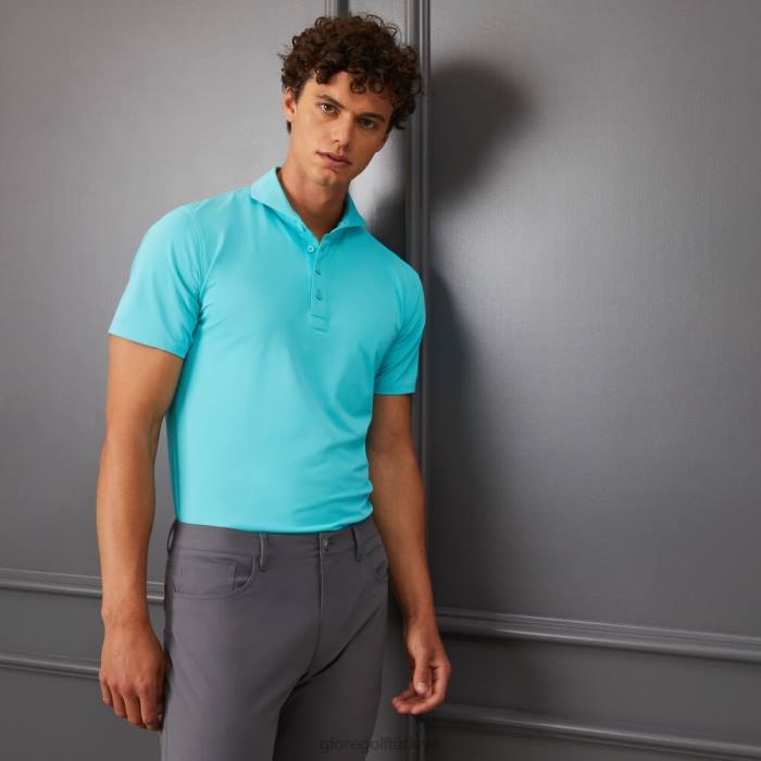 Essential modern geniş yakalı teknik pike slim fit polo üniseks Sardunya G/FORE Giyim 0J4F17