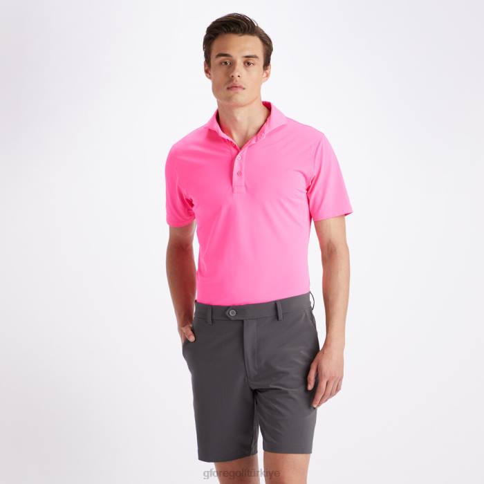 Essential modern geniş yakalı teknik pike slim fit polo üniseks nakavt pembe G/FORE Giyim 0J4F19