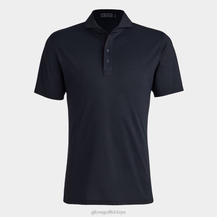 Essential modern geniş yakalı teknik pike slim fit polo üniseks oniks G/FORE Giyim 0J4F75