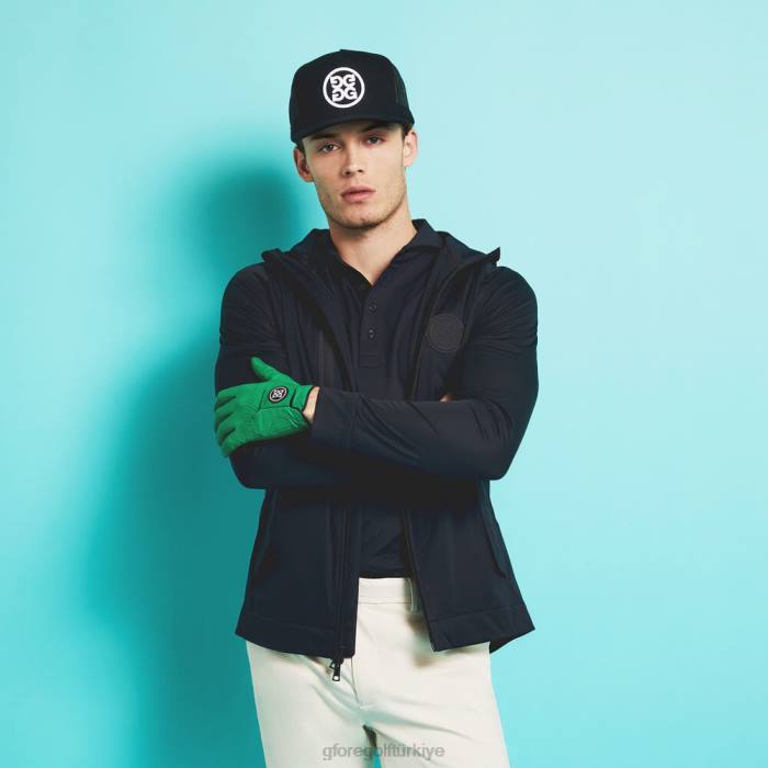 Essential modern geniş yakalı teknik pike slim fit polo üniseks oniks G/FORE Giyim 0J4F75