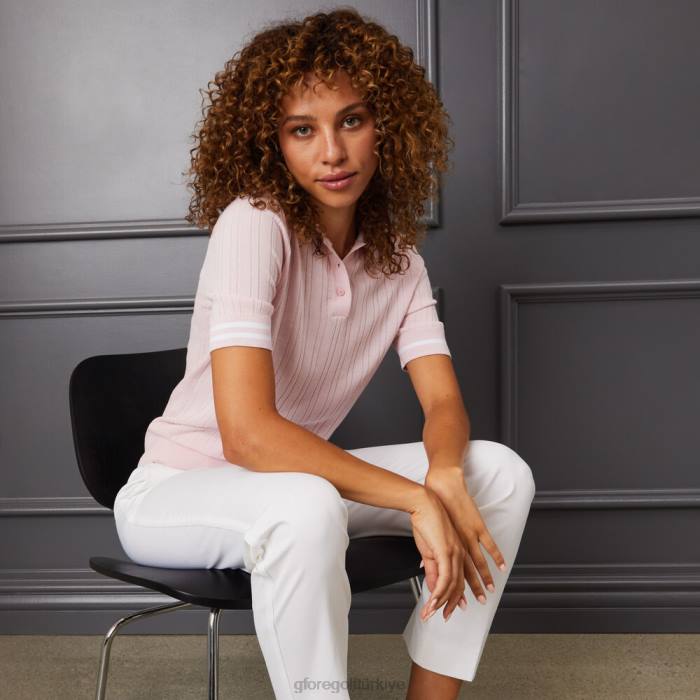 kontrast yaka ribana pamuk karışımlı polo üniseks kızarmak G/FORE Giyim 0J4F347