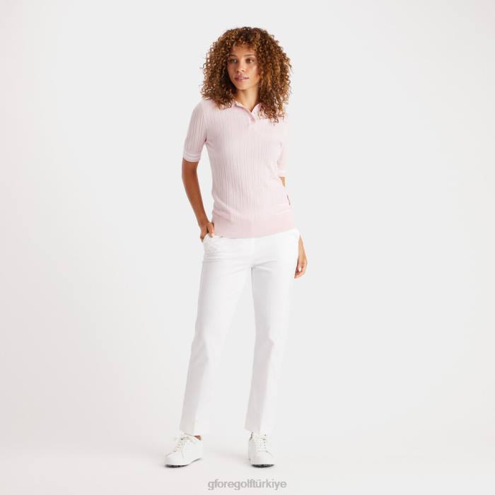 kontrast yaka ribana pamuk karışımlı polo üniseks kızarmak G/FORE Giyim 0J4F347