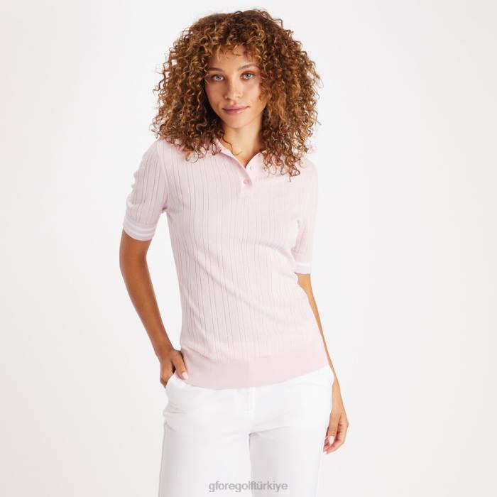 kontrast yaka ribana pamuk karışımlı polo üniseks kızarmak G/FORE Giyim 0J4F347