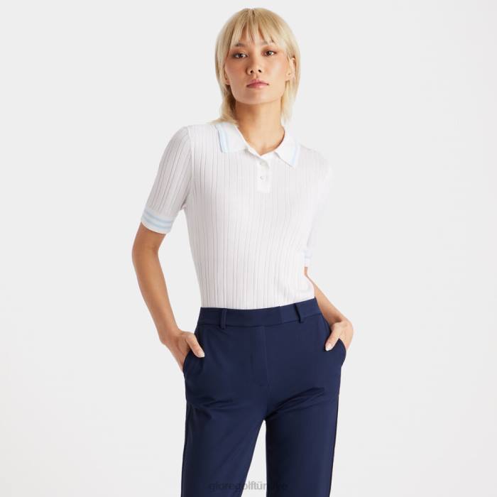 kontrast yaka ribana pamuk karışımlı polo üniseks kar G/FORE Giyim 0J4F348