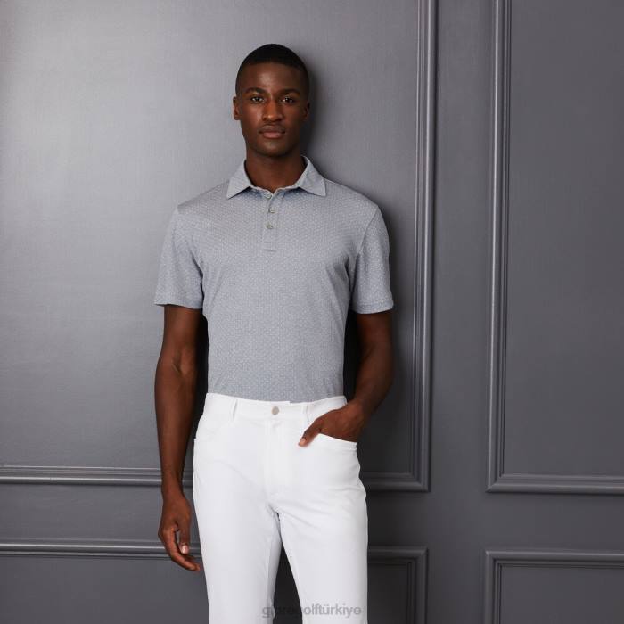 nokta jakarlı slim fit polo üniseks funda grisi G/FORE Giyim 0J4F67