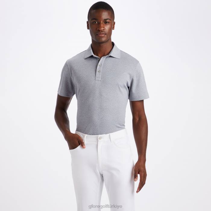 nokta jakarlı slim fit polo üniseks funda grisi G/FORE Giyim 0J4F67