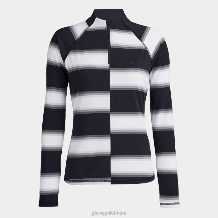 ofset degrade şerit teknoloji çeyrek fermuarlı kazak üniseks oniks G/FORE Giyim 0J4F375