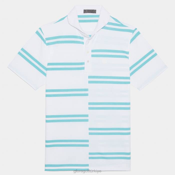 ofset şerit modern geniş yaka teknik pike slim fit polo üniseks Sardunya G/FORE Giyim 0J4F8