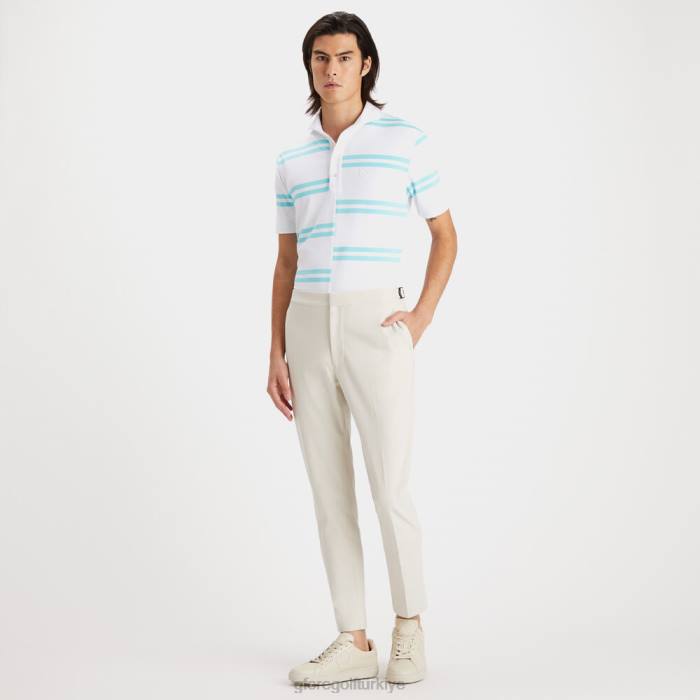 ofset şerit modern geniş yaka teknik pike slim fit polo üniseks Sardunya G/FORE Giyim 0J4F8