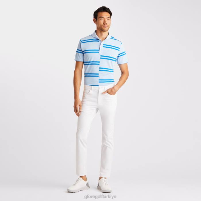 ofset şerit modern geniş yaka teknik pike slim fit polo üniseks gökyüzü G/FORE Giyim 0J4F7
