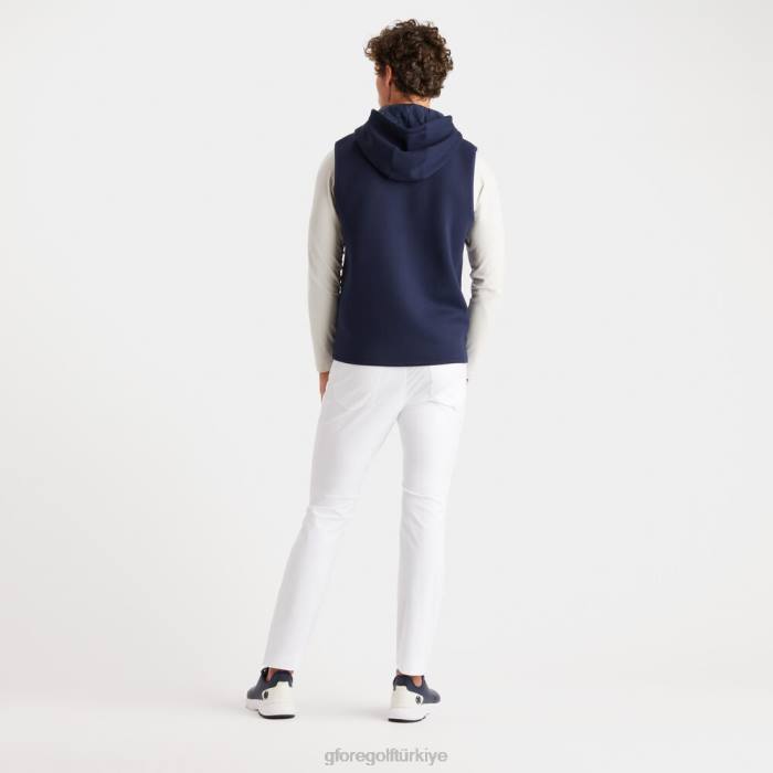 çift ​​örgü ara parça jarse kapüşonlu slim fit tam fermuarlı yelek üniseks alacakaranlık G/FORE Giyim 0J4F112